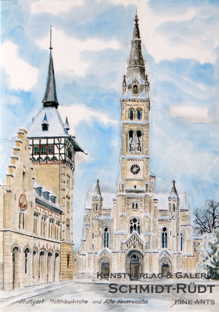 Stuttgart - Matthäuskirche und Alte Feuerwache