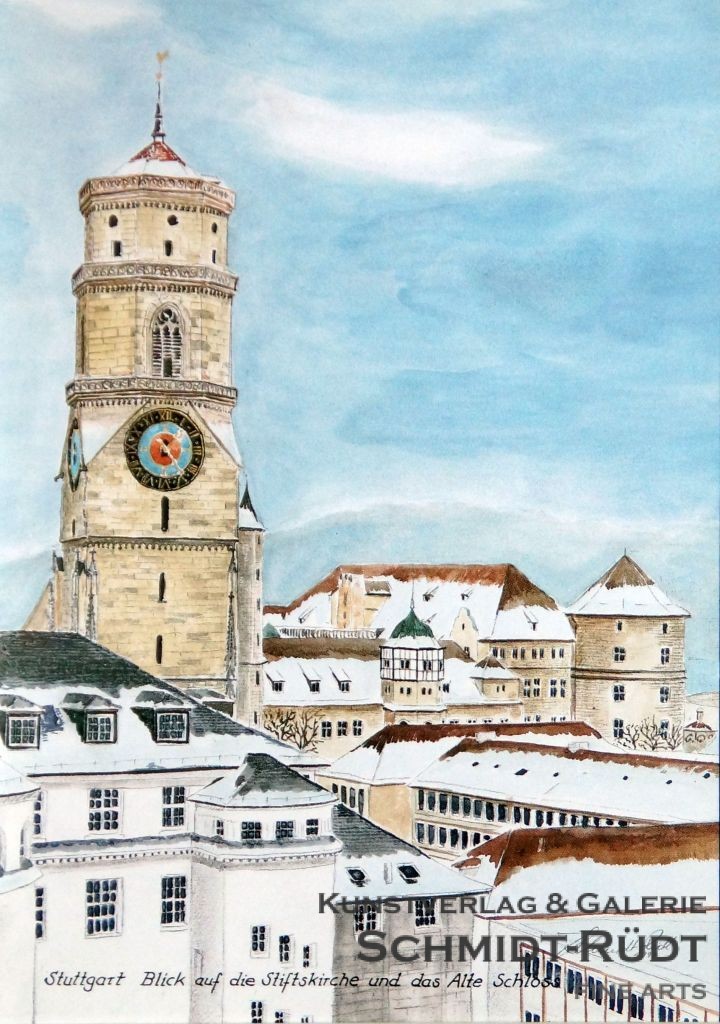 Stuttgart - Blick auf die Stiftskirche und das Alte Schloß